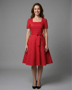 BEATRIX | Polka Dot Bow Dress