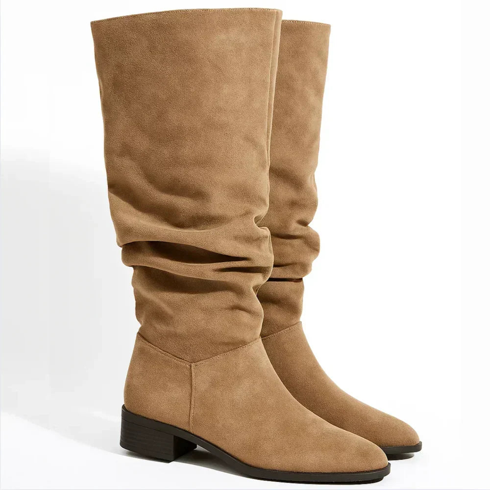 ROSELIA | Draped Beige Everyday Boots