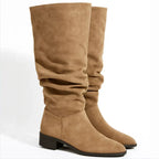 ROSELIA | Draped Beige Everyday Boots