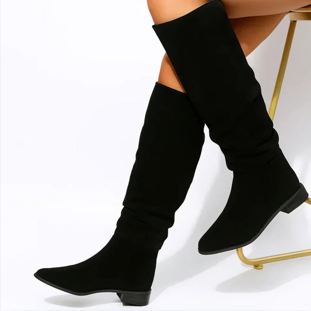 ROSELIA | Draped Beige Everyday Boots