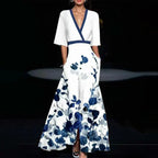 SOPHIA | Elegant Evening Dress With Floral Pattern
