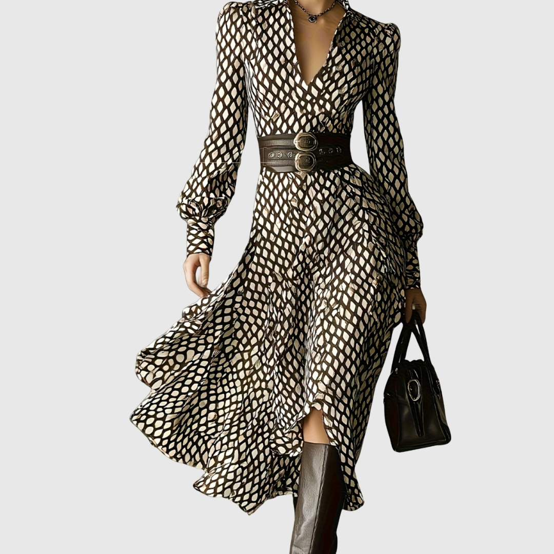 ZARA | Vintage Rhombus Print Dress