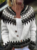 AVA | Ribbed Black Nordic Knit Cardigan