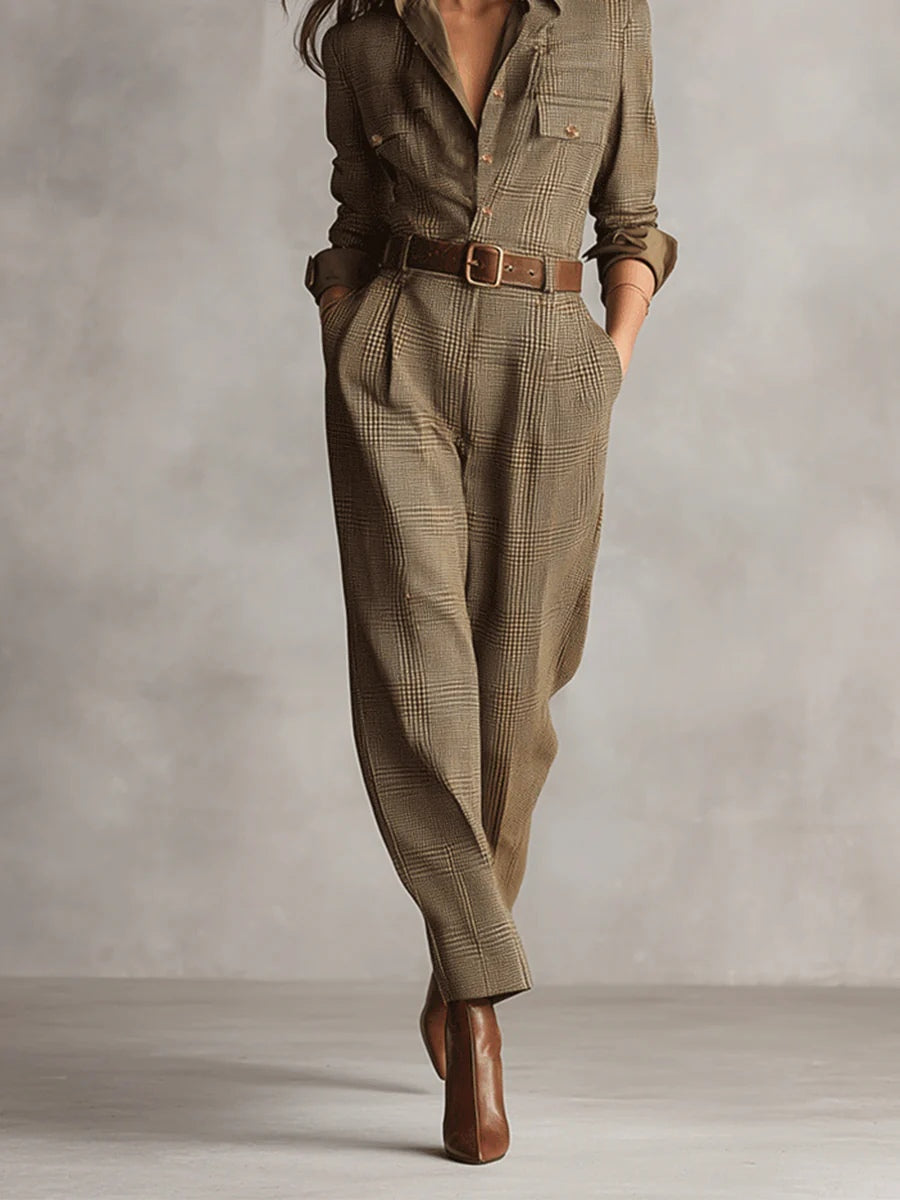 CORENNE | Elegant Plaid Dress