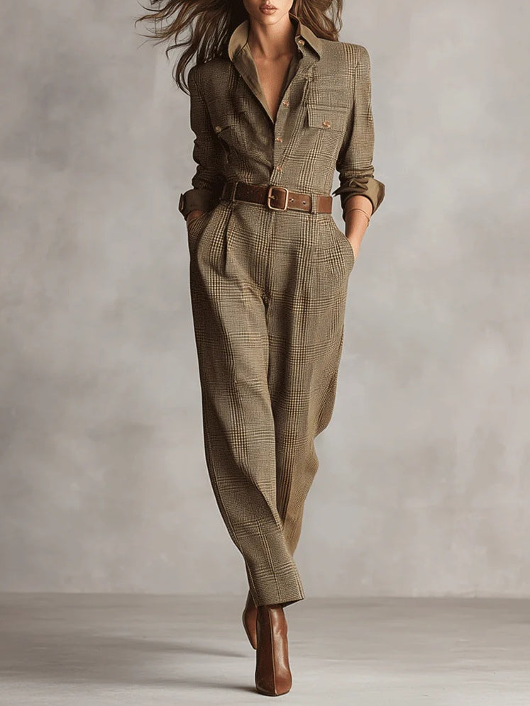 CORENNE | Elegant Plaid Dress