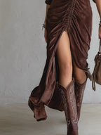 THALISSE | Button-Front Elegant Midi Dress