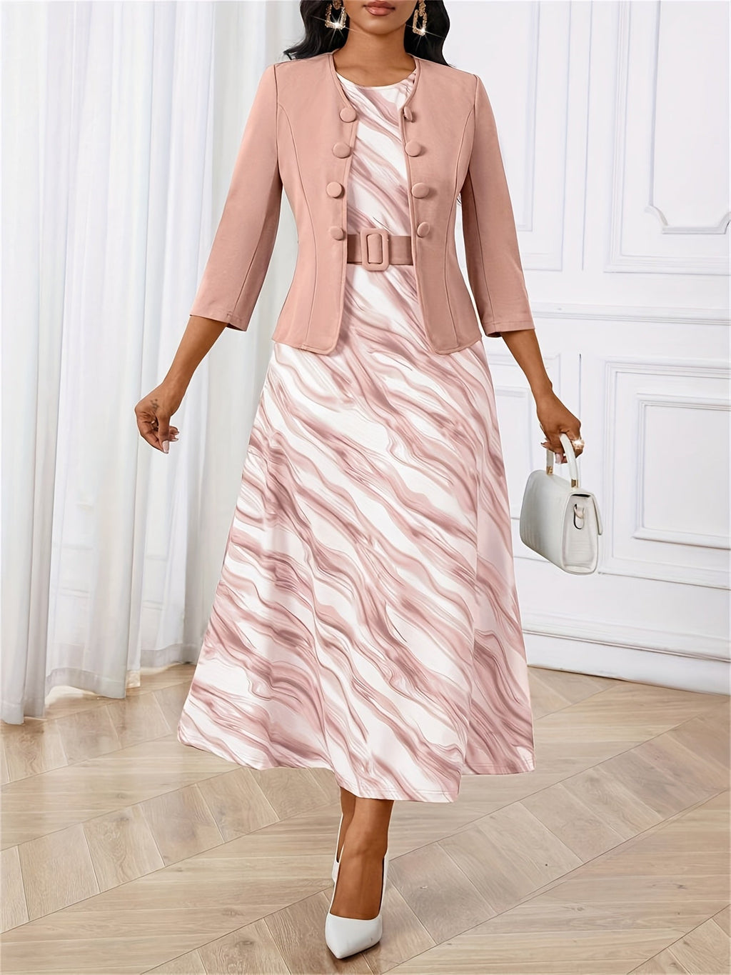 AMELIE | Printed Belted Two-Piece Set