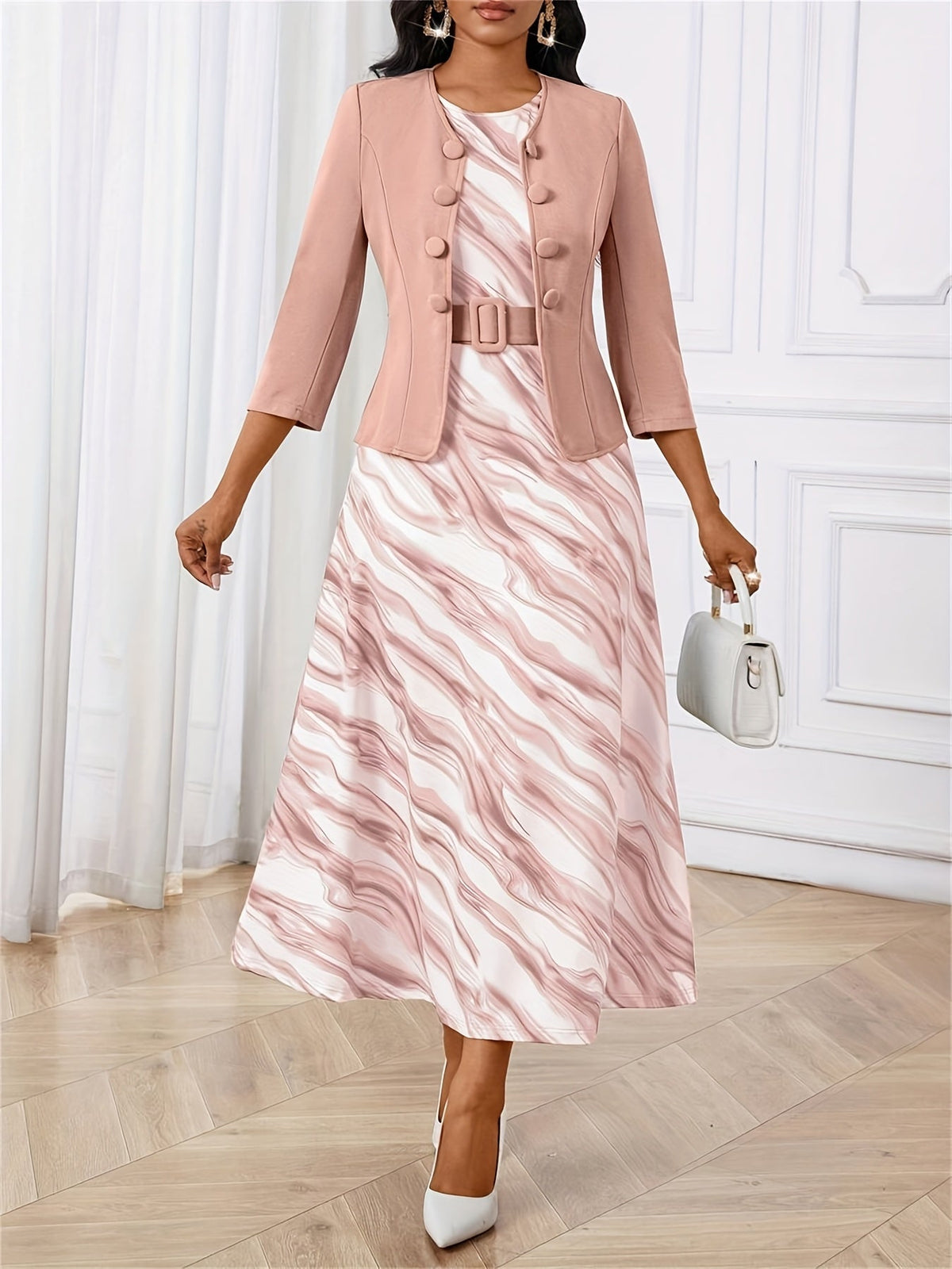AMELIE | Printed Belted Two-Piece Set
