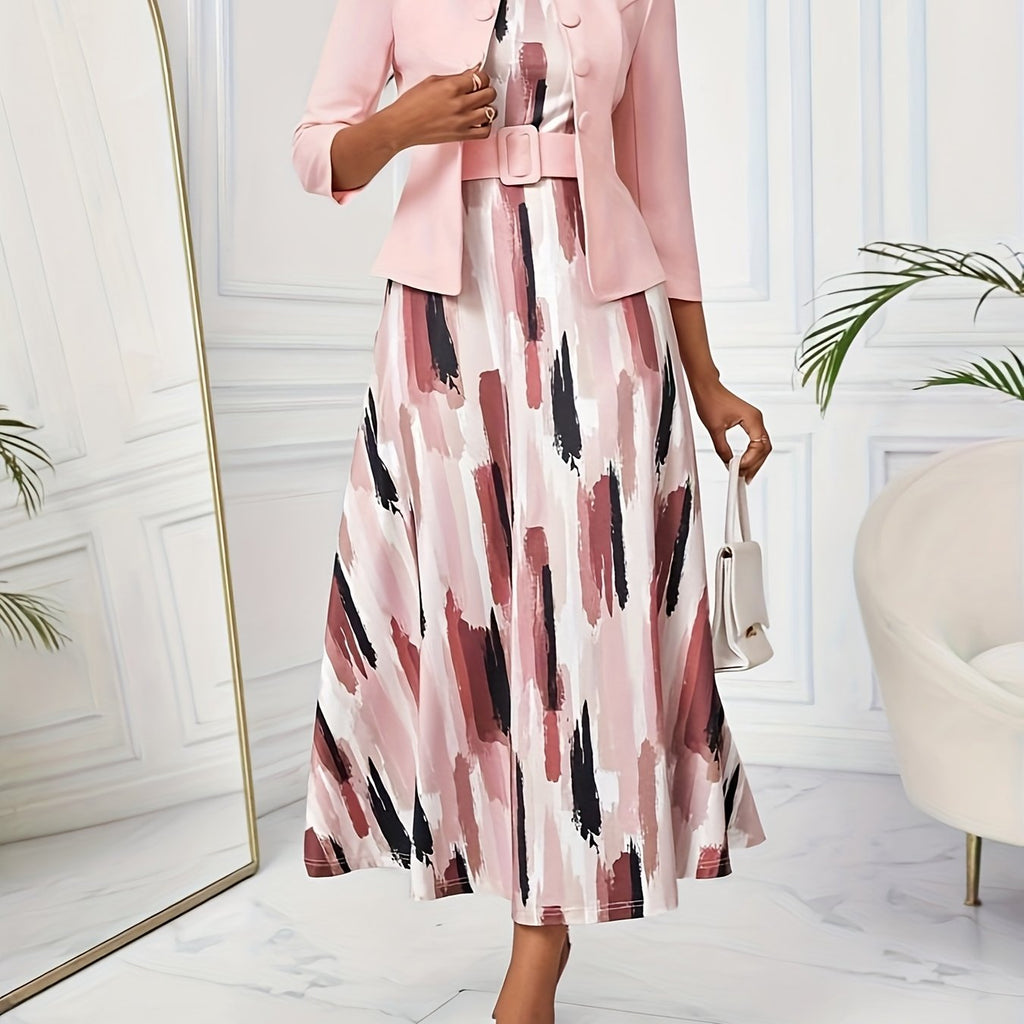 AMELIE | Printed Belted Two-Piece Set