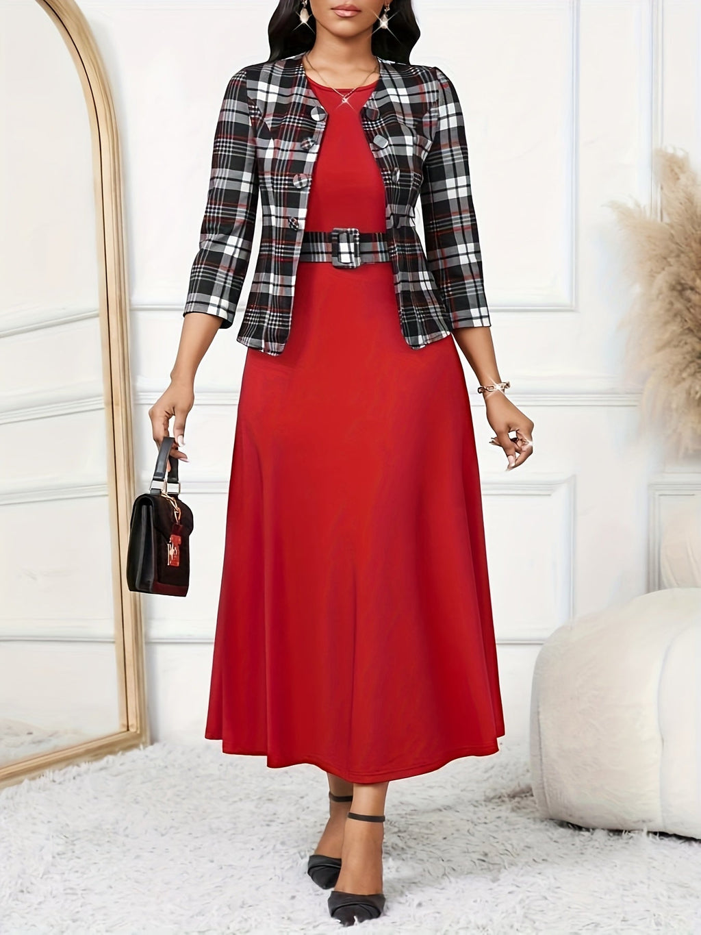 AMELIE | Printed Belted Two-Piece Set