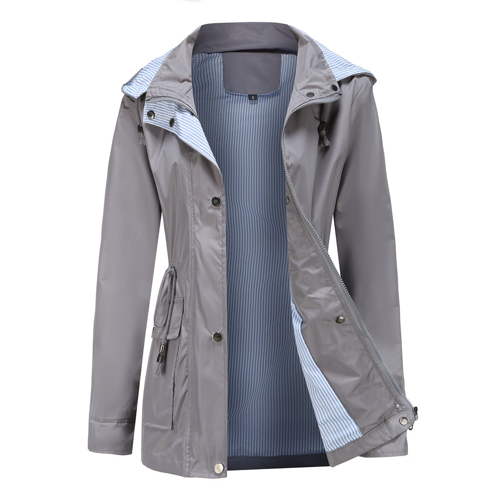 EVANIA | Striped Waterproof Jacket