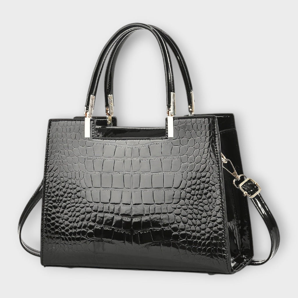 MAISON | Shiny Crocodile Skin Pattern Handbag