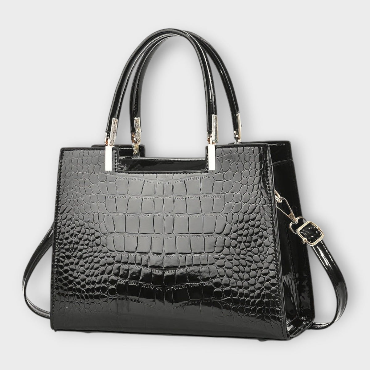 MAISON | Shiny Crocodile Skin Pattern Handbag
