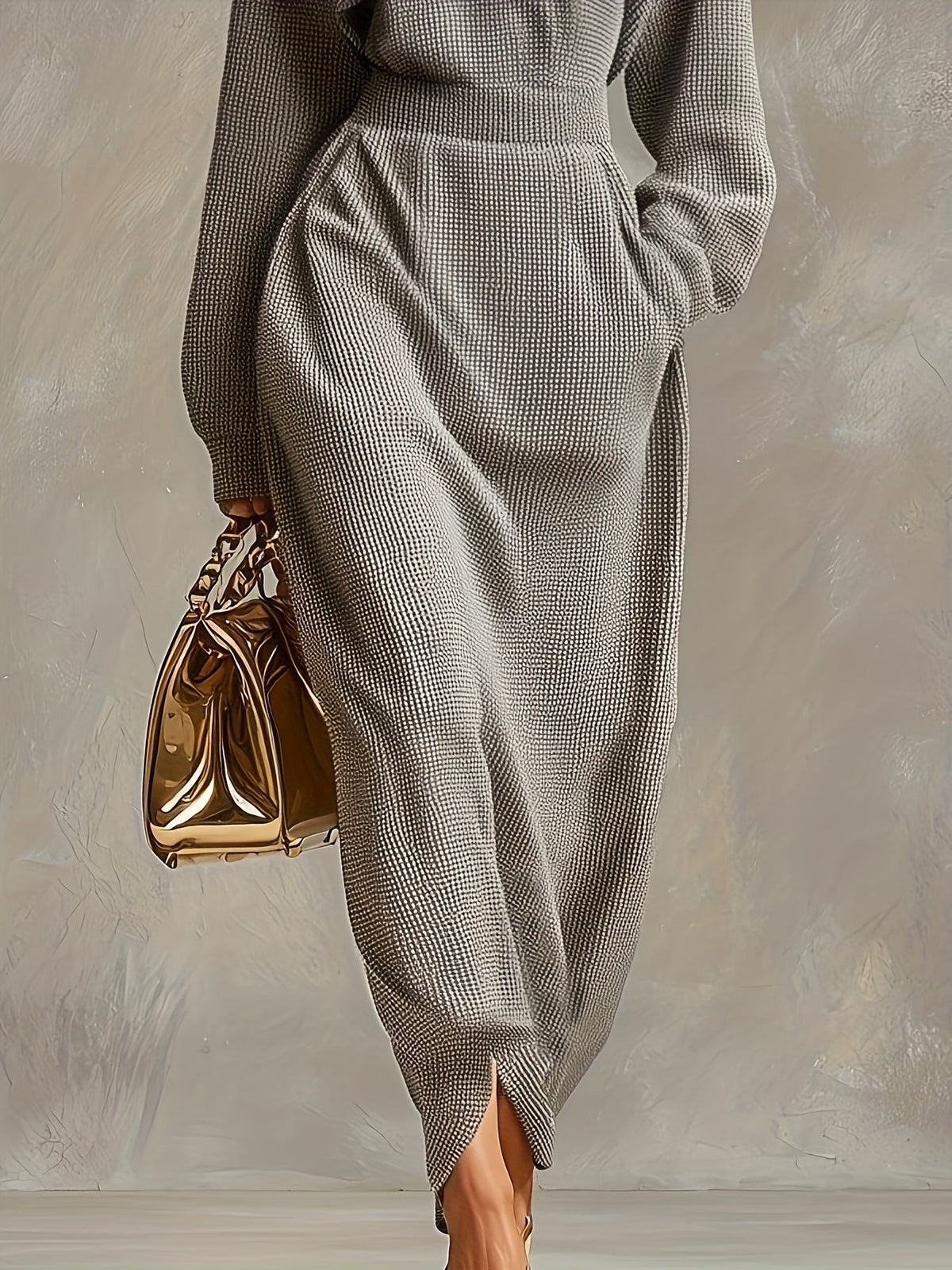 Stella Ertois Elegant High Neck Maxi Dress
