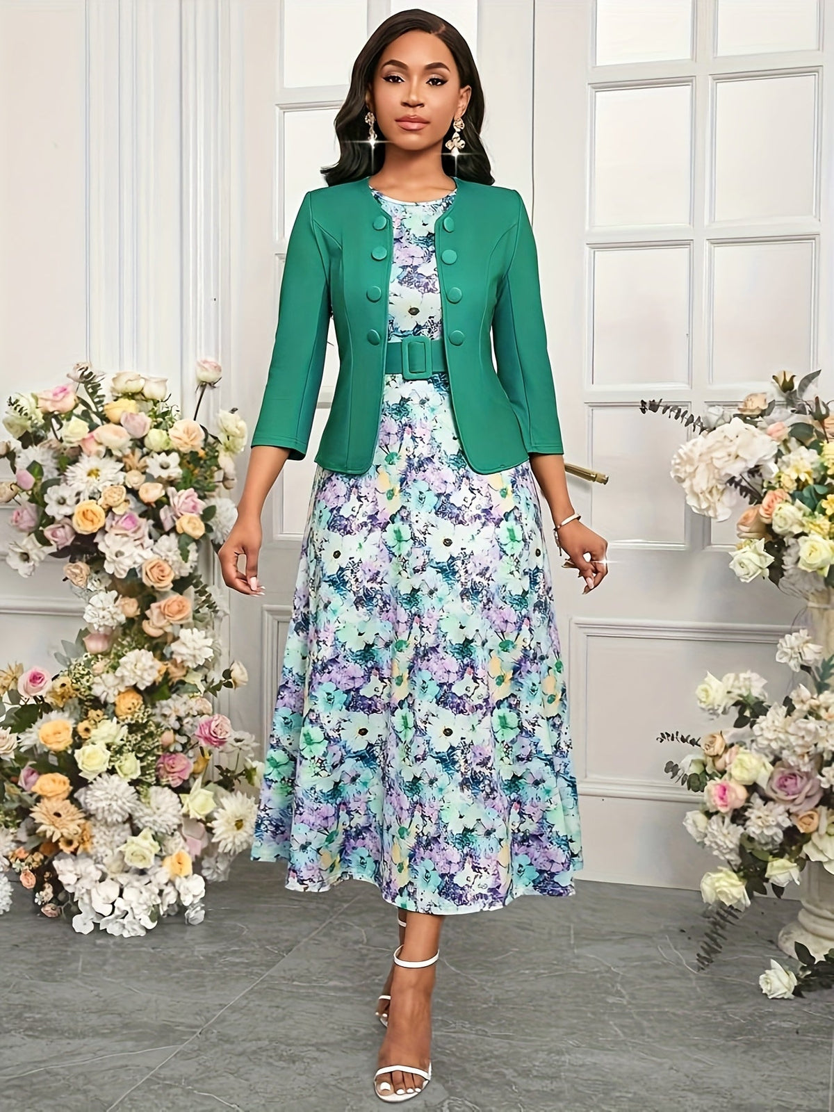 AMELIE | Printed Belted Two-Piece Set