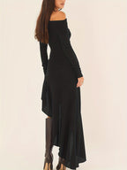 SOERAHA | Off The Shoulder Bodycon Dress With Ruffle Details