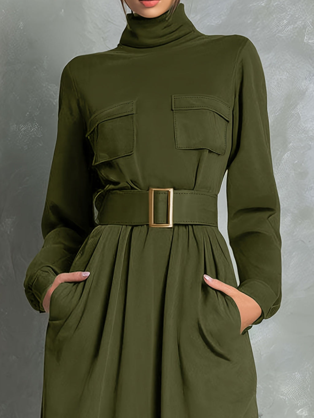 IVEY | Olive Green A-Line Dress