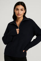 FFION | Waffle-Knit Zip-Collar Sweater