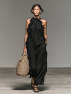 ALIETTE | Flowy Maxi Dress With Ruffles And Pockets