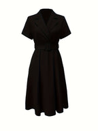 CELINA | Elegant Black A-Line Dress