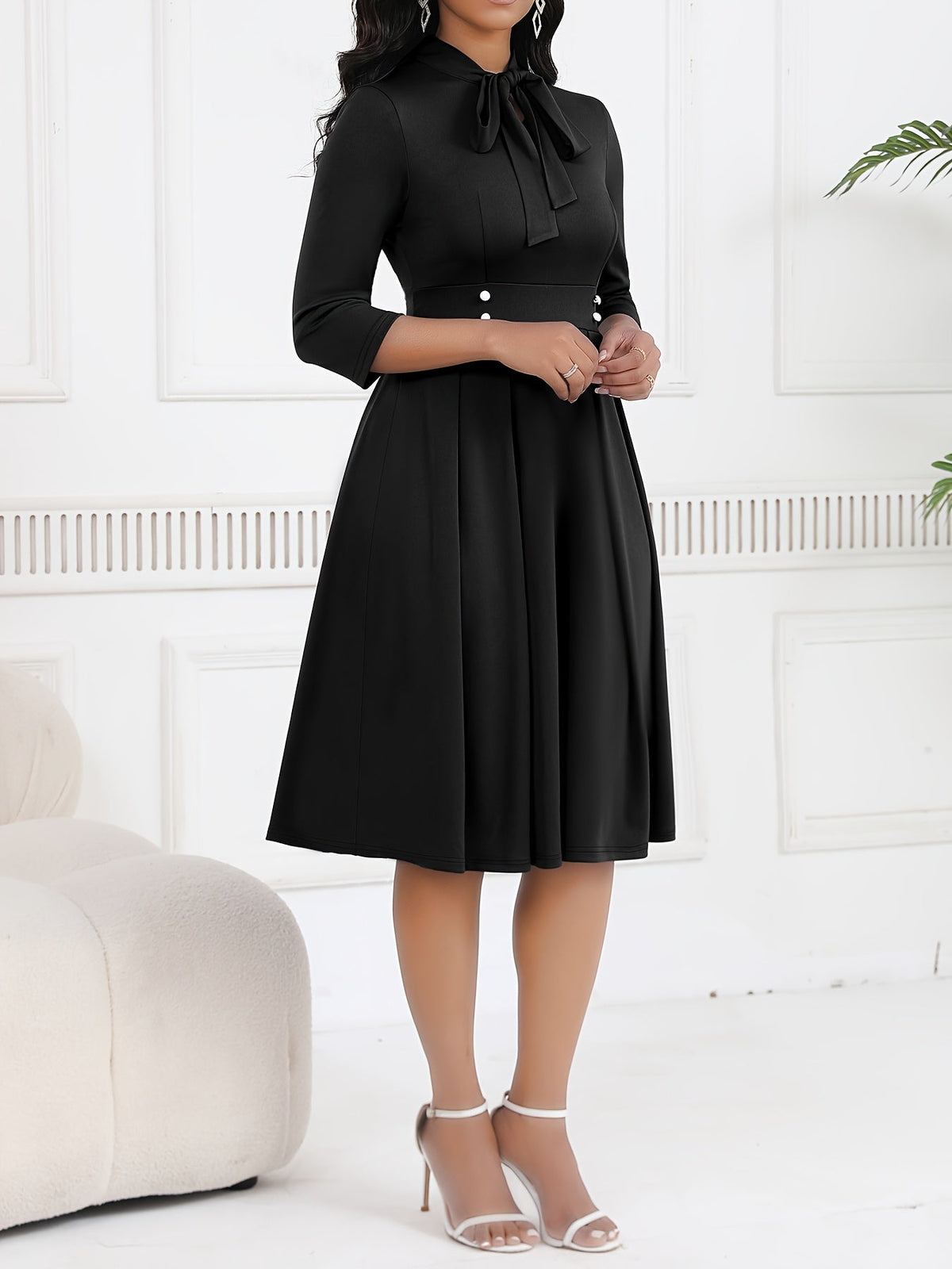 OLIVIA | Tie-Waist Midi Dress