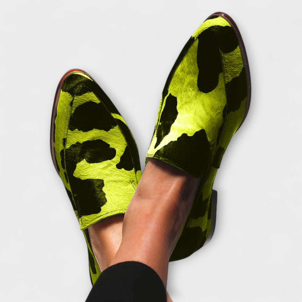 SERENA | Cow Print Statement Loafers