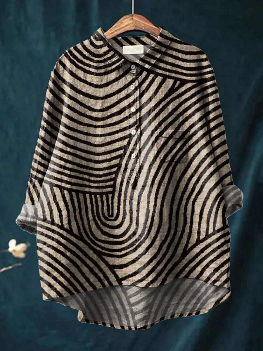 SABIRA | Striped Cream Everyday Blouse