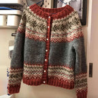 TASHA | Ribbed Cream Nordic Knit Cardigan