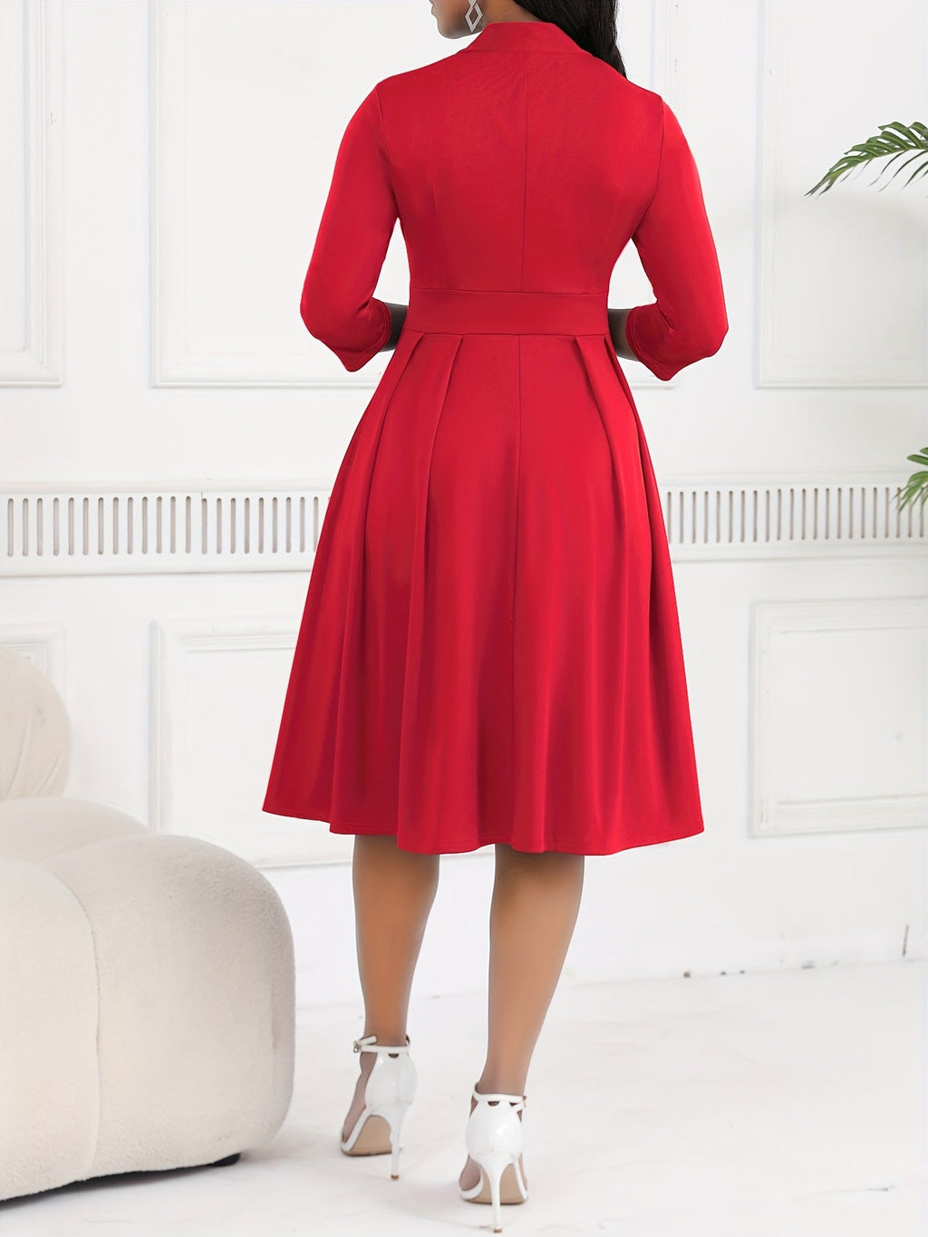 OLIVIA | Tie-Waist Midi Dress