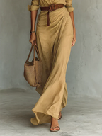 UNA | Lapel-Wrap Maxi Dress