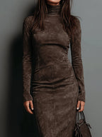 SERAPHINA | High Neck Long Sleeve Midi Dress