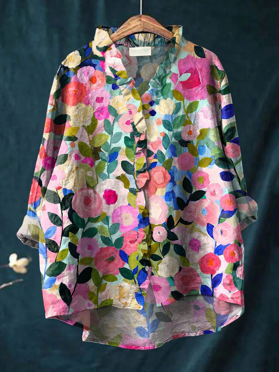 ELYSANDE | Watercolour Floral Blue Everyday Blouse