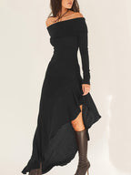 SOERAHA | Off The Shoulder Bodycon Dress With Ruffle Details
