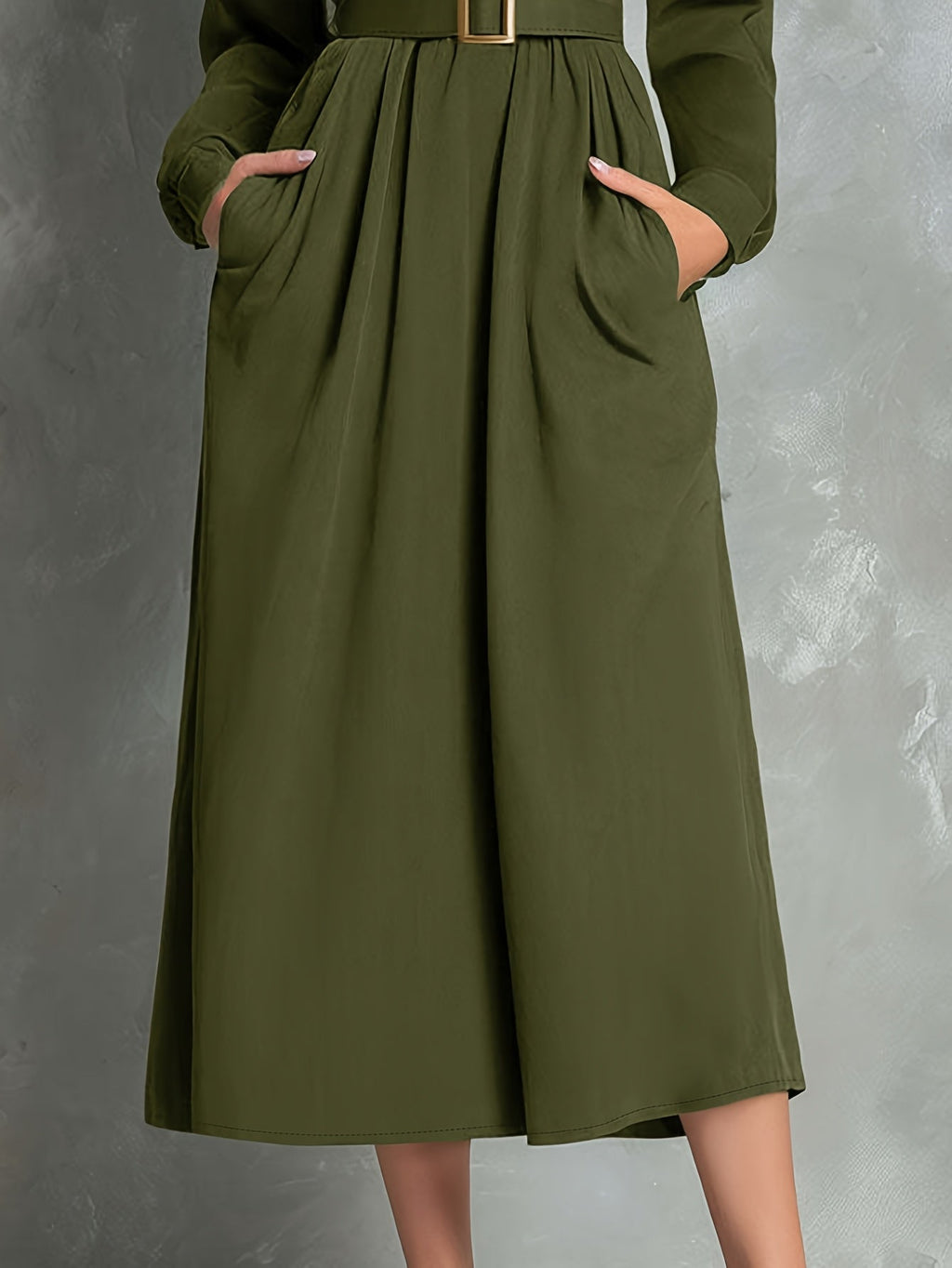 IVEY | Olive Green A-Line Dress