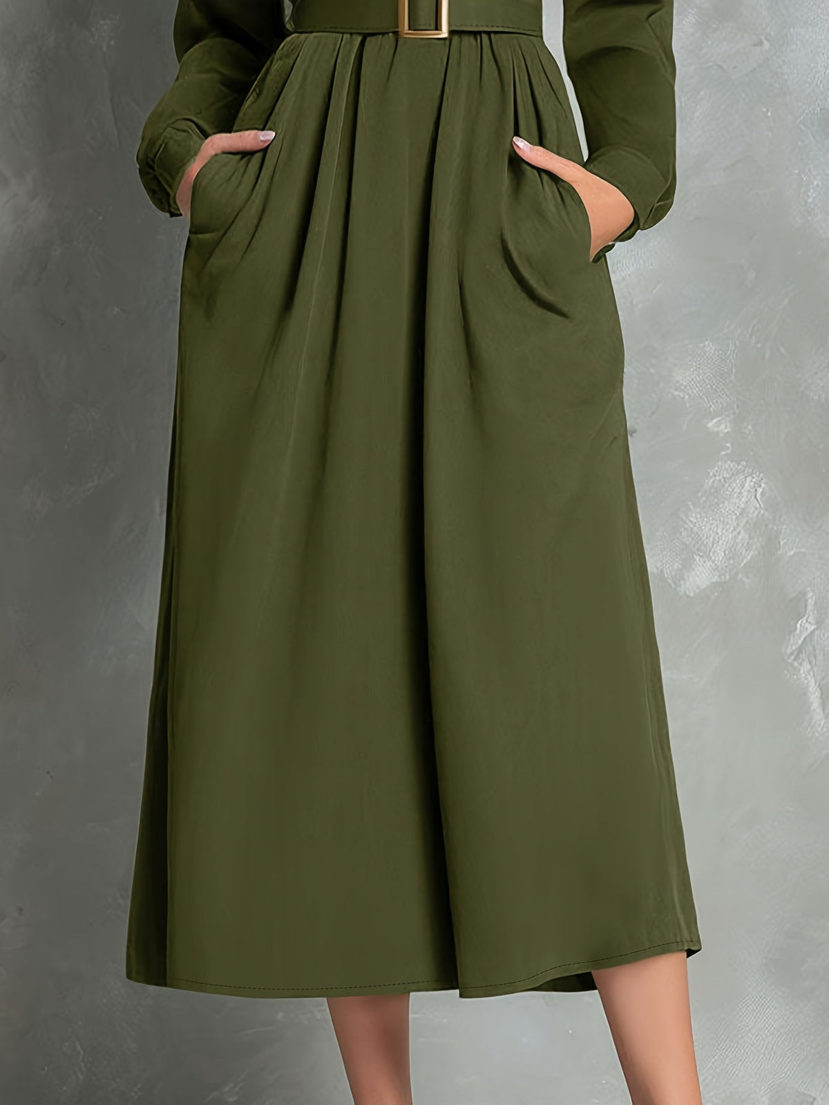 IVEY | Olive Green A-Line Dress