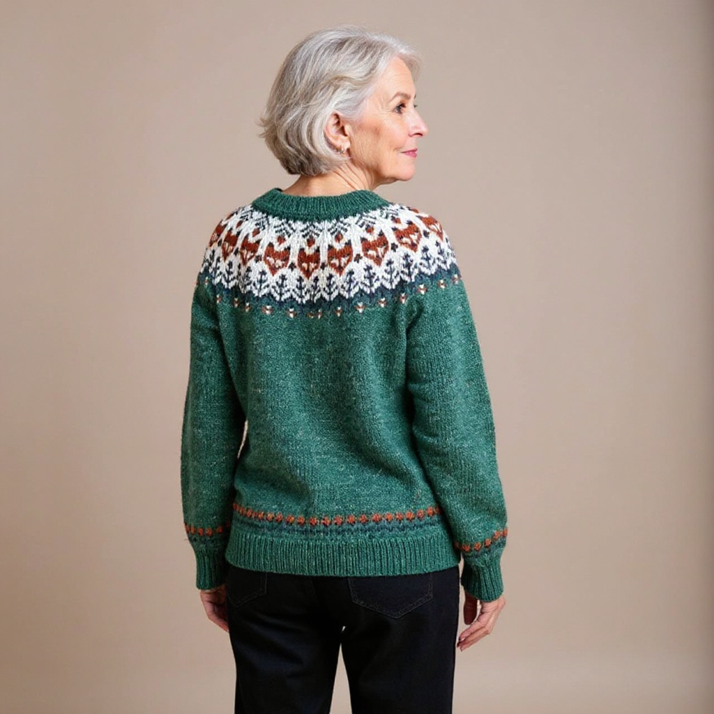 ISLA | Printed Navy Nordic Knit Cardigan
