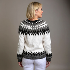 AVA | Ribbed Black Nordic Knit Cardigan