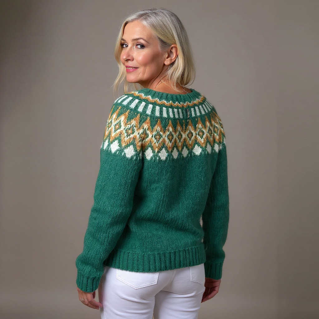 NINA | Ribbed Mustard Nordic Knit Cardigan