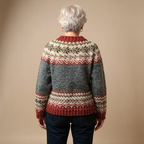 TASHA | Ribbed Cream Nordic Knit Cardigan