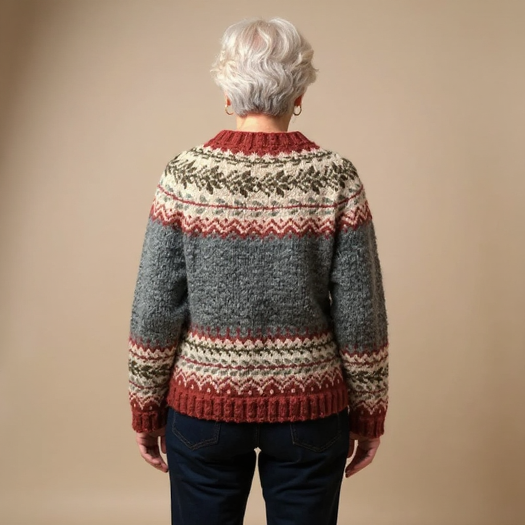 TASHA | Ribbed Cream Nordic Knit Cardigan
