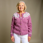 MIA | Geometric Print Grey Nordic Knit Cardigan