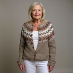 ADELINE | Ribbed Brown Nordic Knit Cardigan