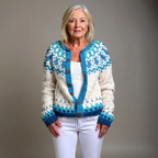MEVA | Ribbed Blue Nordic Knit Cardigan