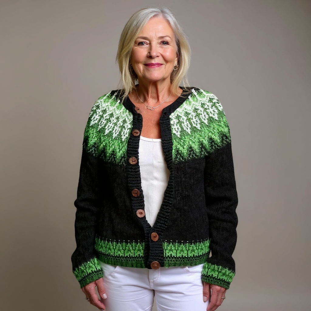 SADA | Button-Front Nordic Knit Cardigan