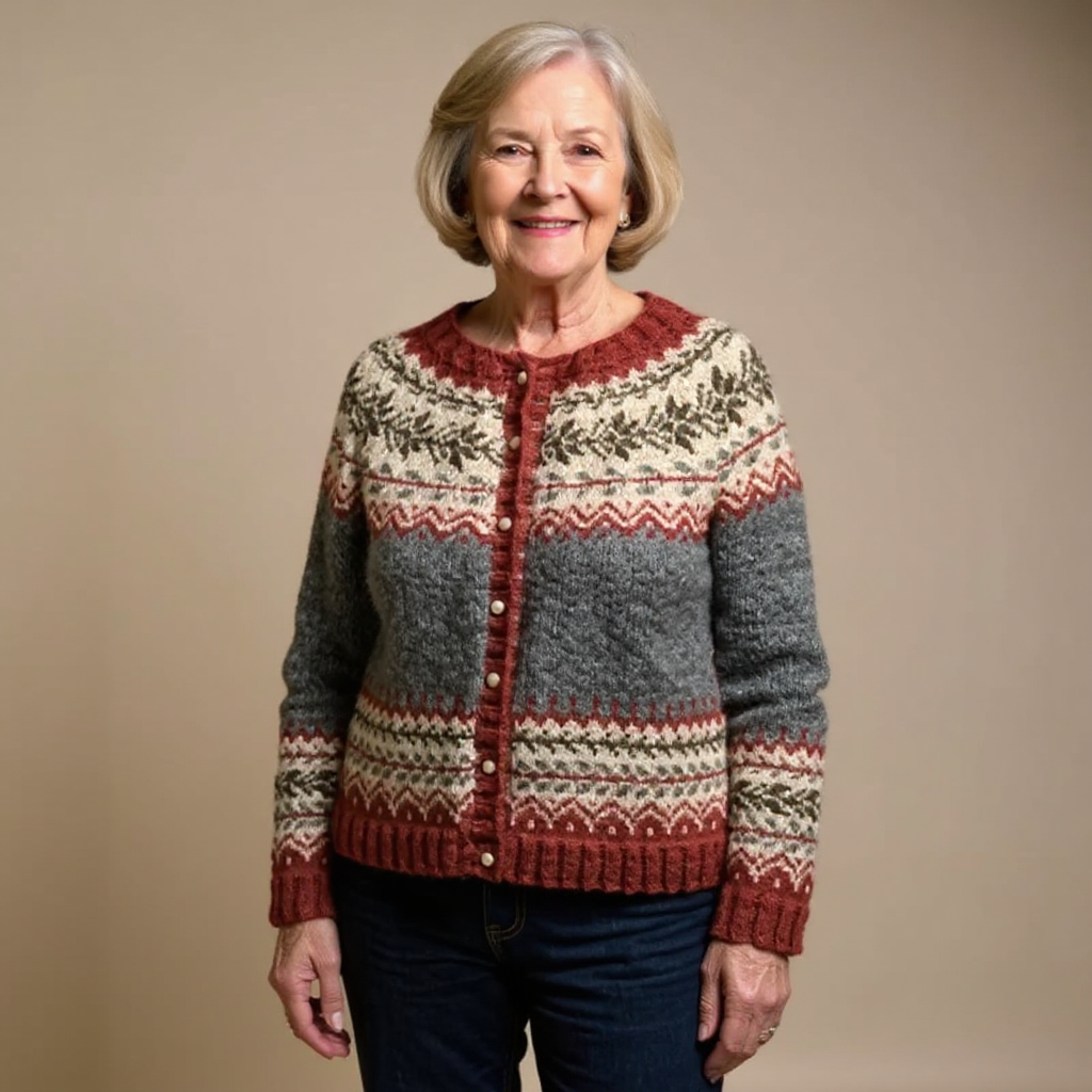 TASHA | Ribbed Cream Nordic Knit Cardigan