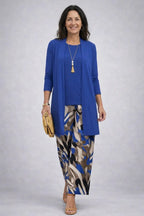 BEATRICE | Botanical Print Three-Piece Trouser Set