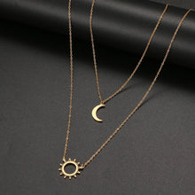 Charger l&#39;image dans la galerie, Collier double Moonlight en acier inoxydable
