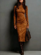 SELWYNNE | Textured High-Neck Maxi Dress