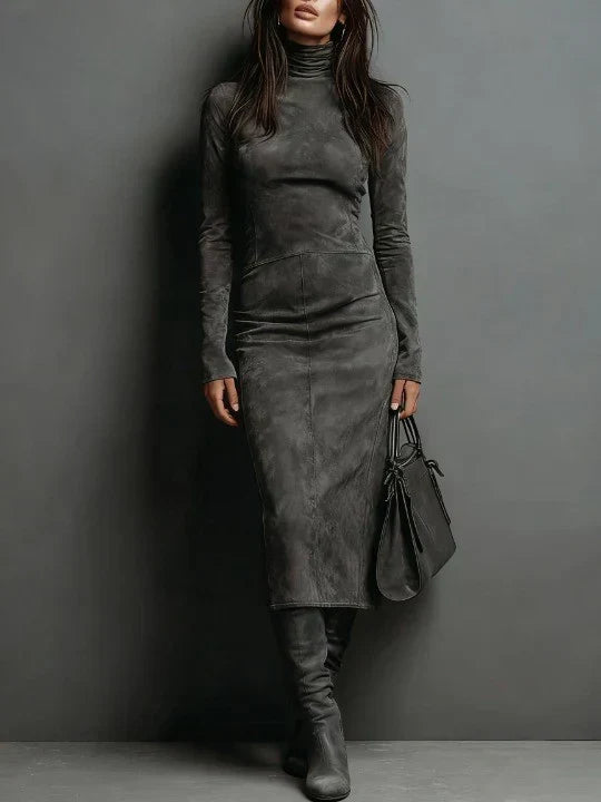 SELWYNNE | Textured High-Neck Maxi Dress