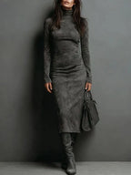 SELWYNNE | Textured High-Neck Maxi Dress